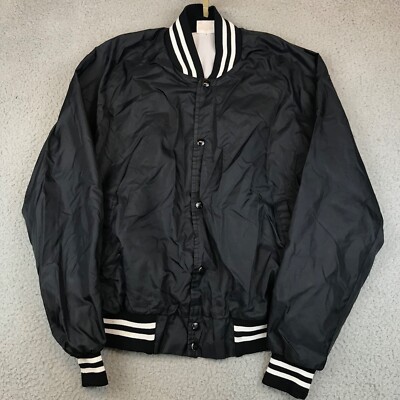 Auburn Sportswear Bomber Jacker Adult Large Black Made in USA Kissimmee Rodeo