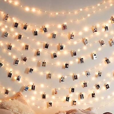 50 LEDs 50 Photo Clips String Light Battery Powered Decoration For Home  Bedroom