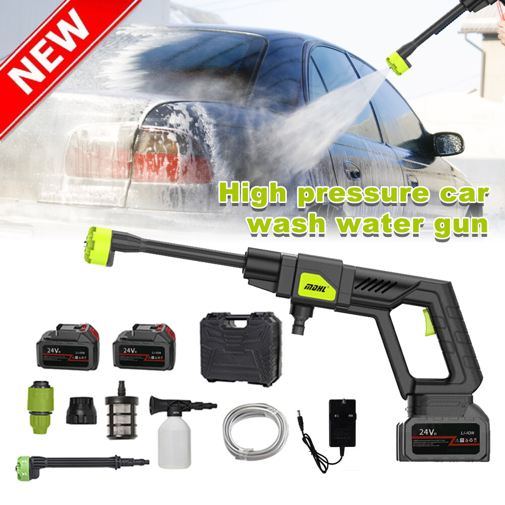 Cordless Water Spray Gun Portable High Pressure Car Washer Cleaner Sprayer Kit
