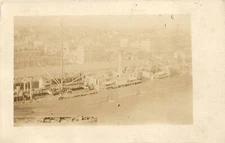 Ship Port RPPC Real Photo Post Card Steam Dock Vintage Industry 1920s Unposted