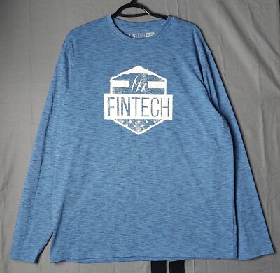 FinTech Sun Defender Shirt Mens XLarge Heathered Blue Fishing Dad Sportcore 