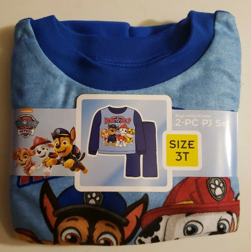 NEW TODDLERS BOYS Nickelodeon PAW PATROL 2 PIECE FLANNEL PAJAMAS SET SIZE 3T