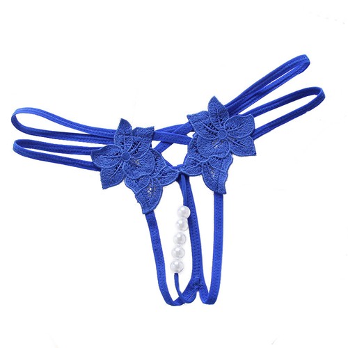 Sexy Women Crotchles PearlG-String Lace Panties Lingerie Underwear T-Back Thong - Picture 9 of 27