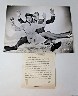 Bob Hope Dorothy Lamour They Got Me Covered 1943 Vintage Celeb Movie Photo 13x10