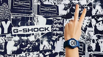 Wasted Youth x G-SHOCK Collaboration Model DW-5900WY-2JR Blue Can-shaped  case