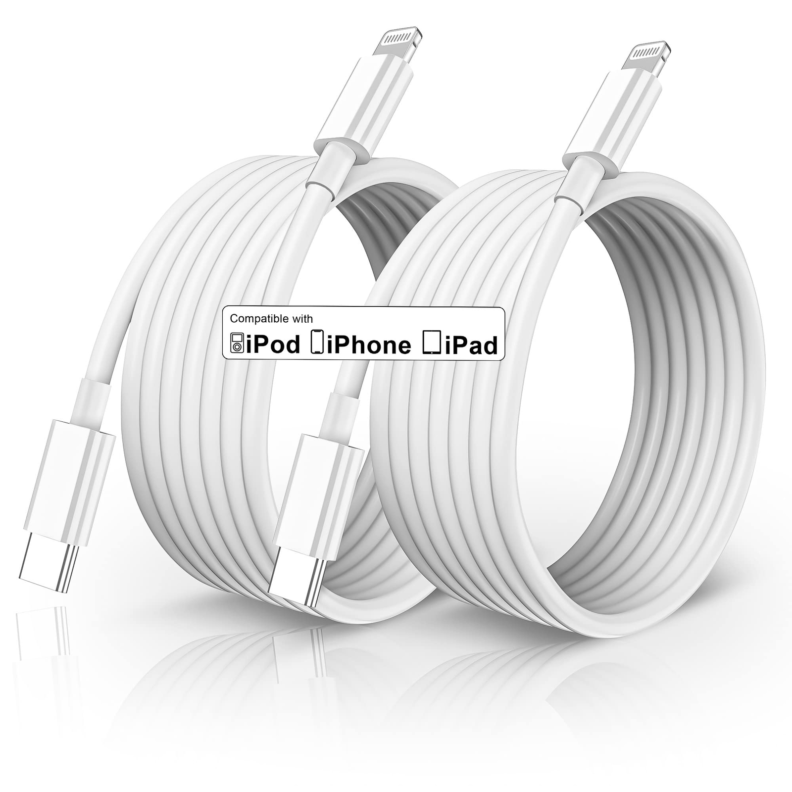 2 Pack USB C to Lightning Cable,3FT MFi Certified iPhone Charger Cord,3 Foot ...-image