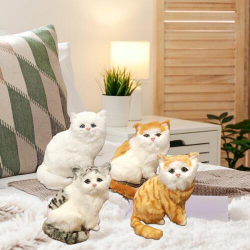 Plush Cat Realistic Cat Cute Soft Kitty Figures Toy Small Plush Animals for - Afbeelding 1 van 13