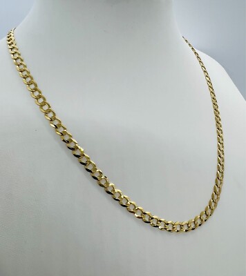 14k Solid Gold Men's Women's necklace Curb Cuban Link Chain 16'' - 30'' 1.5 -5.5mm