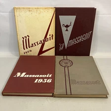 4 Springfield College Year Books 1956 thru 1959 Massasoit Genealogy HC Vintage