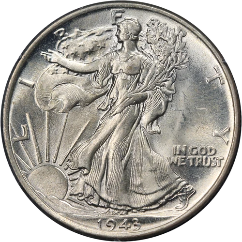 1943-P Walking Liberty Half PCGS MS63 Rattler Holder Nice Eye Appeal