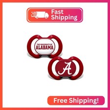 Baby Fanatic Pacifier 2-Pack - NCAA Alabama Crimson Tide - Officially Licensed L