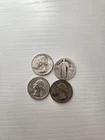 WASHINGTON SILVER QUARTERS LOT OF 4, 90% SILVER CIRCULATED $1 FACE VALUE