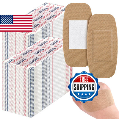 Sinmoe 400 Pcs Large Bandages Bulk Big Flexible Adhesive Wound Care Fabric Banda
