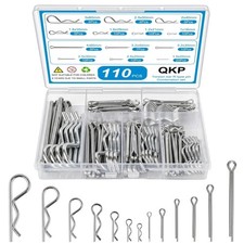 110 PCS Cotter Pin Assortment Kit, 10 Sizes Stainless Steel Cotter Pins & R Clip
