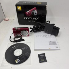 Nikon COOLPIX S230 10.0MP Digital Camera Touch Screen W/ Box,manual,cd,charger