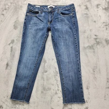 Vigoss Studio Jeans Women 29 Blue Manhattan Skinny Low Rise Crop Raw Hem Stretch