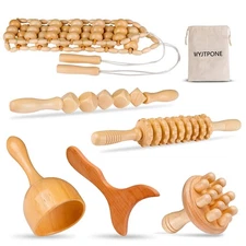 Wood Therapy Massage Tools 6-in-1 Lymphatic Drainage Massager Maderoterapia K...