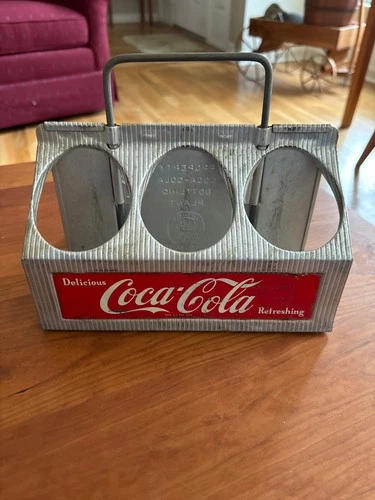 Vintage Coca-Cola Aluminum Metal 6-Pack Bottle Carrier - 1950’s
