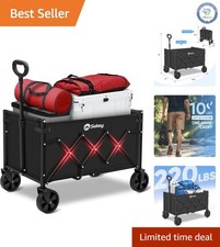 Versatile Heavy Duty Wagon - 220lbs Capacity for Gardens and Camping Gear
