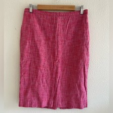 Vintage Moschino Cheap And Chic Raspberry Pink Linen Blend Pencil Skirt Italy