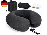 Nackenkissen Flugzeug, Reisekissen 100% Memory Foam, NackenhöRnchen Erwachsene,