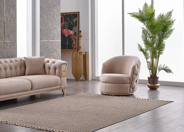 Wohnzimmer Beige Design Sessel Chesterfield PolstermöBel Luxus Sitz-image