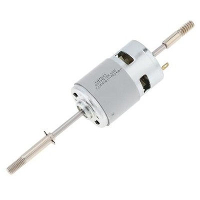 RS775 DC Motor 12V 3000RPM Dual Output Long Shaft Fan Motor, High Torque Low