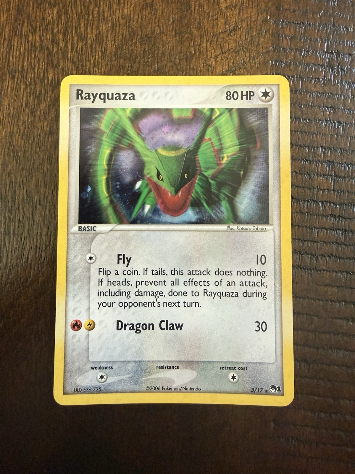 Pokemon TCG Rayquaza 003/017 POP Series 1 Holo 2006 Rare Tabata English Clean!