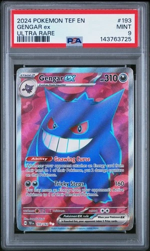 2024 POKEMON TEF EN-TEMPORAL FORCES ULTRA RARE #193 GENGAR EX PSA 9