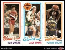 1980 Topps Tom Owens / Jack Sikma / Purvis Short 201 / 225 / 100 HOF 8 - NM/MT