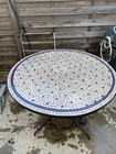 table mosaique et fer forgé + fauteuils en fer forgé