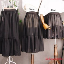 Women Ruffles Skirt Petticoat Underskirt A-line Retro Chiffon Sheer Retro Girl