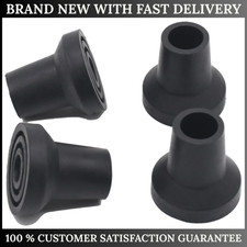 1/2' Walking Cane Tips 4 Pack Set, No-Slip Cane of Black Rubber Tips, Heavy D...