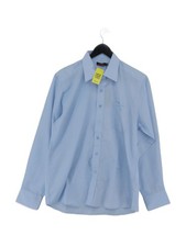 Image of Pierre Cardin Men's Shirt M Blue Polyester with Cotton Basic New with tags