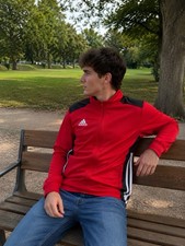 adidas Herren Trainingsjacke Jacke rot schwar...