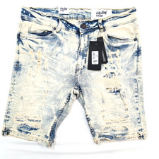 Premium Evolution Men's Ice Tint Shorts Ripped Distressed Slim Denim EV22981B