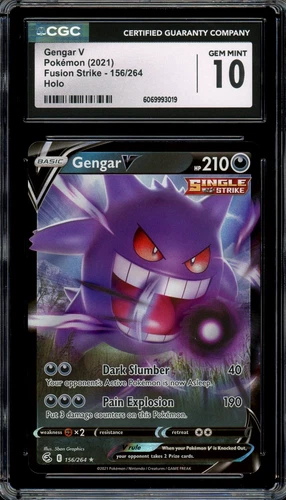 CGC 10 Gem Mint Gengar V Ultra Rare SWSH Fusion Strike 156/264 Pokemon