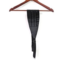 Mens Black Satin Pleated Cummerbund Tuxedo Formal Wedding Adjustable Black OS