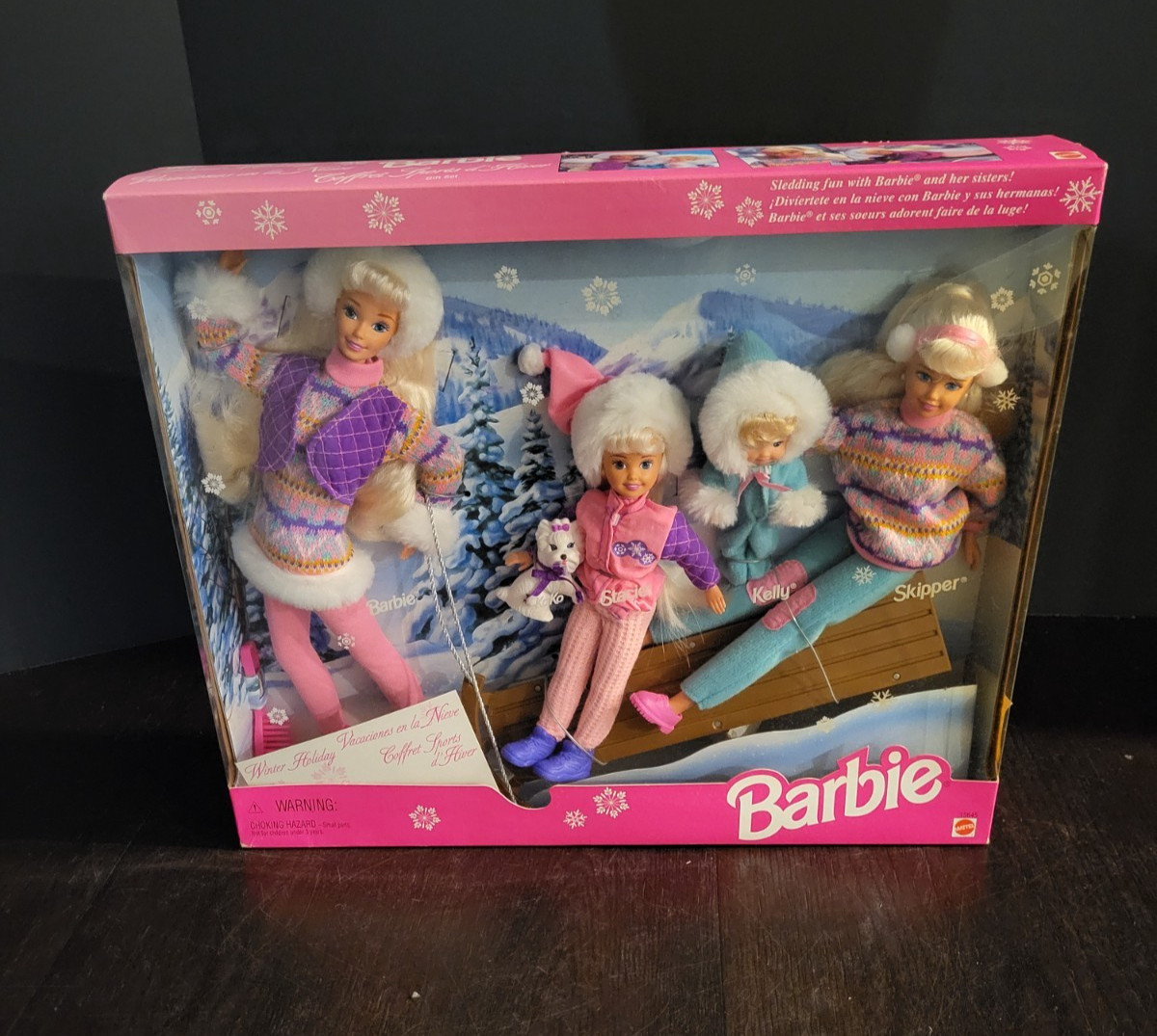 Sledding Fun with Skipper Kelly Stacie Koko BARBIE Mattel NE