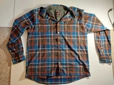 Swiss Tech Plaid Flannel Outdoor Work Button Up Shirt Stretch Sz L