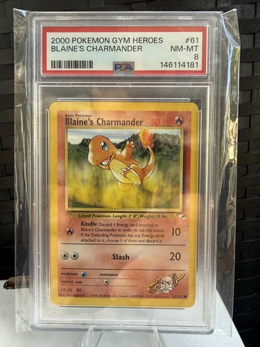 Blaine's Charmander (Unlimited) graded PSA 8 for sale on eBay
