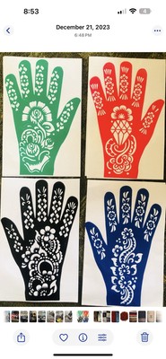 Large Henna Stencils Hand Mehndi Art Template India Lace Body Temporary Tattoo