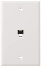 Leviton Standard Telephone Wall Jack, 6P4C, Screw Terminals, Leviton, White