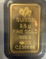 2.5 gram Gold Bar - PAMP Suisse Lady Fortuna Veriscan® (In Assay)
