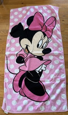 Disney Minnie Mouse Beach Towel Pink/Polka Dots