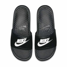 MENS NIKE BENASSI JUST DO IT SLIDES BLACK/WHITE 343880-090-SIZE 12