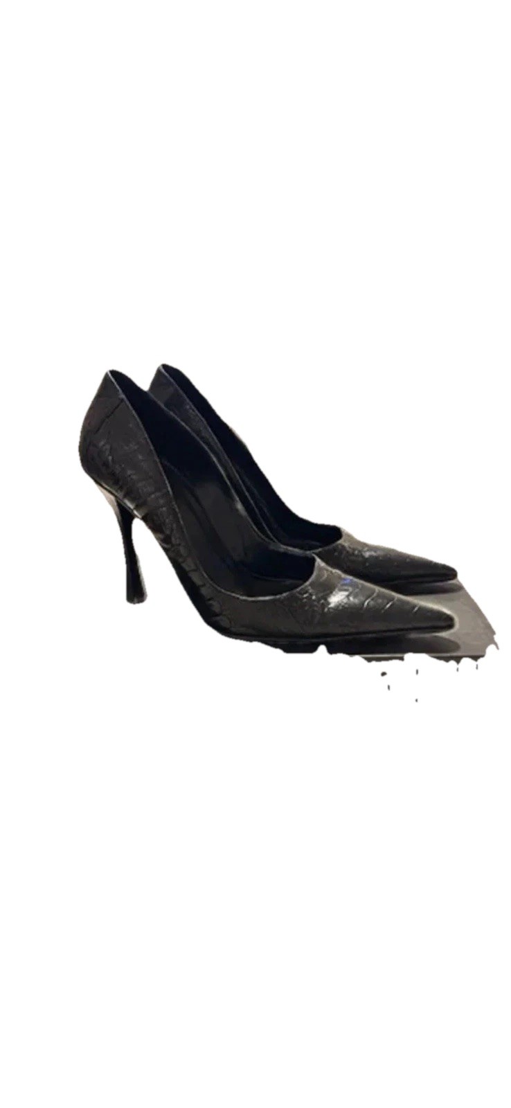 Gucci Ostrich Leg Pumps Size 8B In Black