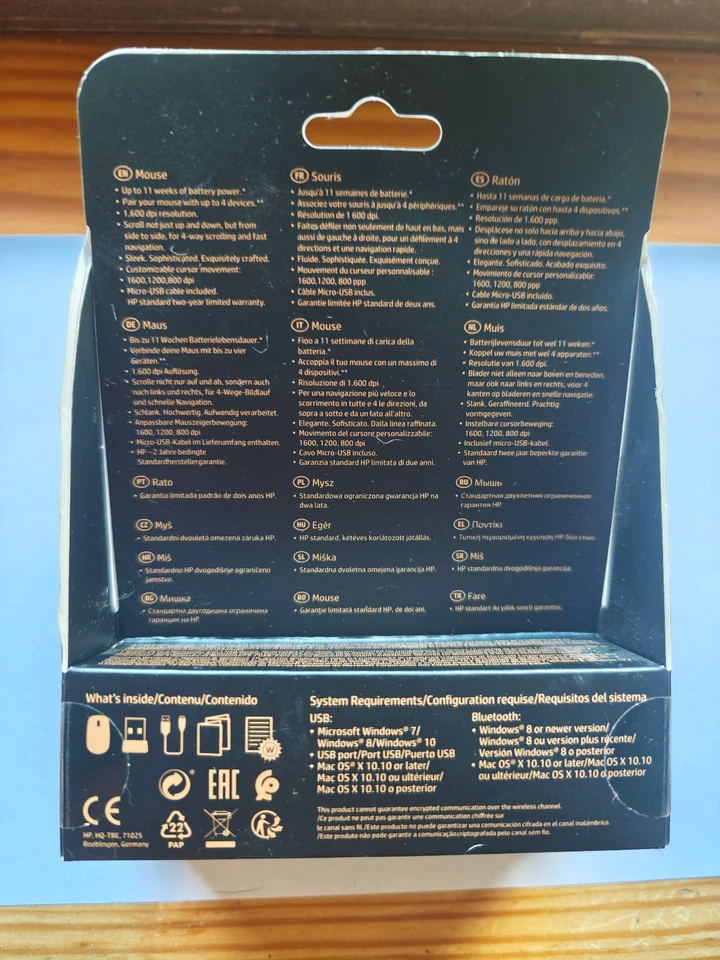 HP Spectre Rechargeable 700 Mice RF Wireless + Bluetooth + USB Black+Bronze - Bild 2 von 2