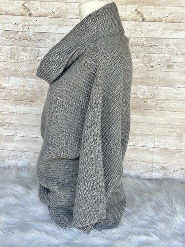 Suéter Talbots 100 % cachemir gris capucha cuello mujer talla pequeña acogedor tejido suave - Imagen 3 de 11