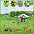 20X10ft Large Chicken Coop Walk-in Metal Poultry Cage Run Pet Hen House w/Cover